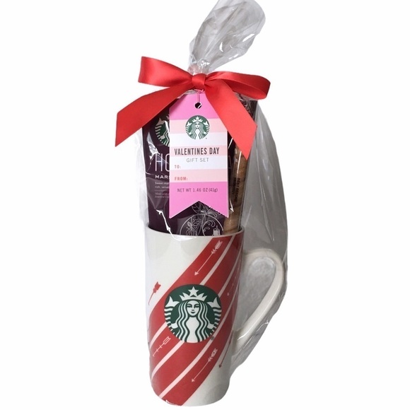 STARBUCKS Mug Valentines Heart Arrows Tall 16oz Coffee Cocoa Stripe NWT - Picture 8 of 8